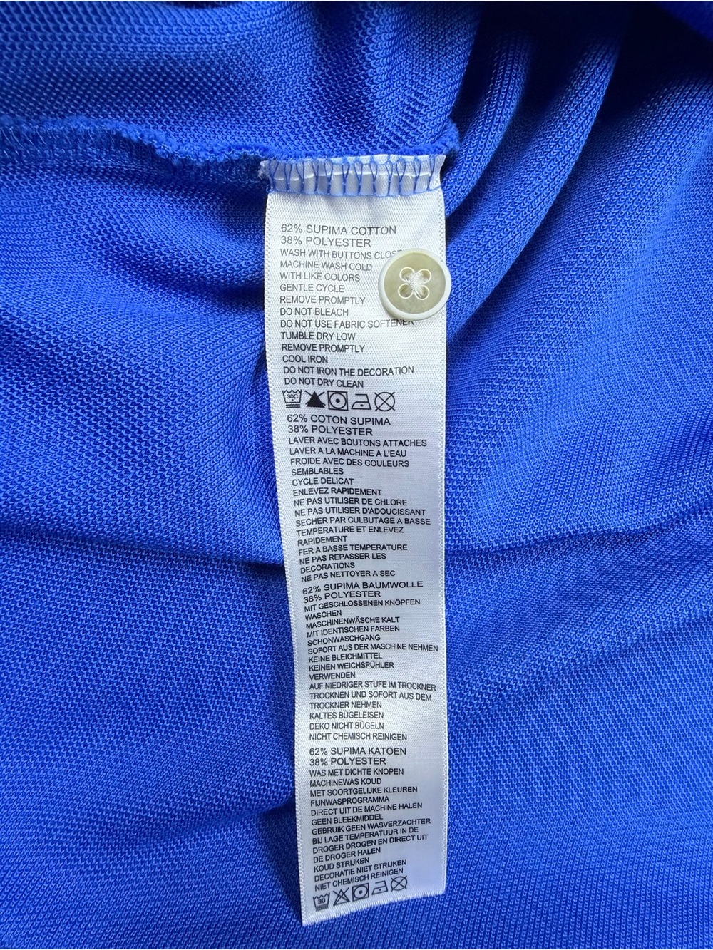 Tommy Bahama Men's Blue Supima Cotton Short Sleeve Button Polo Shirt Size L - Picture 6 of 7